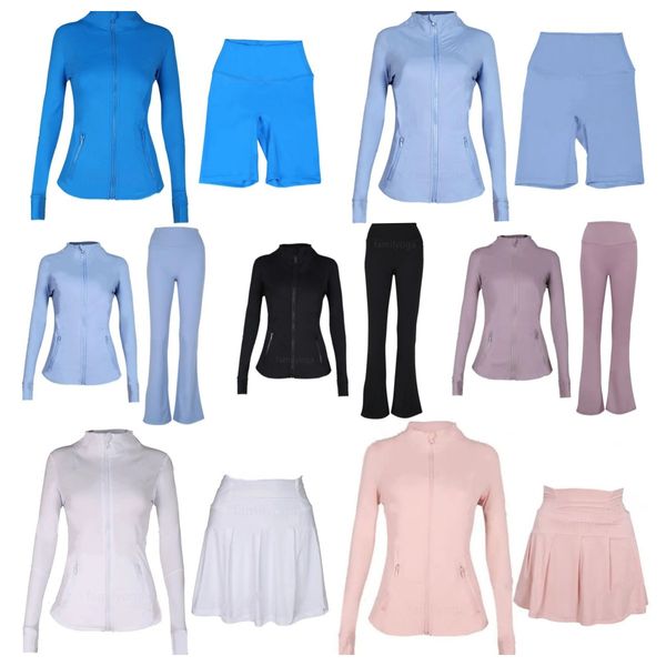 

Women Yoga Set Casual Short Sports workout set women sets jackets shorts leggings jackets zip up coat Elastic quick drying and breathable gym suits tracksuits, Pink