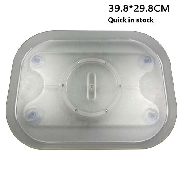 

Turntable Organizer Transparent Rotating Tray 360 degree Rectangular Kitchen Refrigerator Storage Box