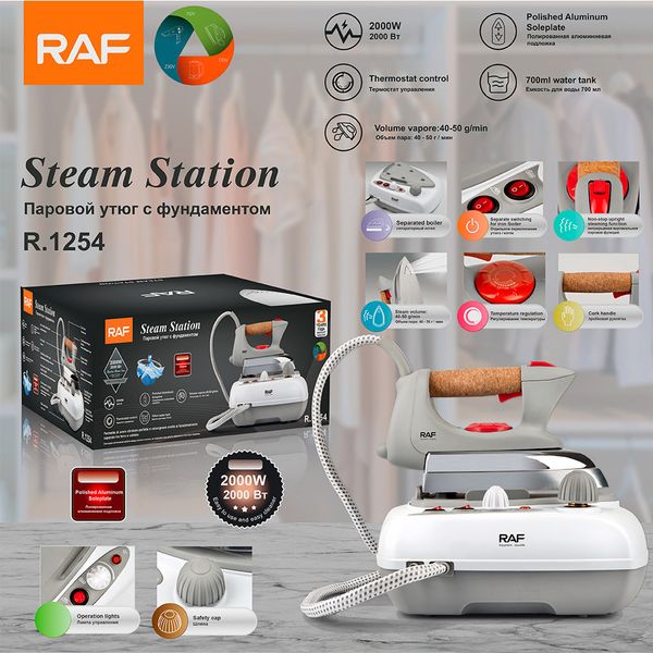 

RAF European Standard Household Super Power 2000W Household Steam Electric Iron Polishing Aluminum Bottom Plate Ironing Clothes R1254
