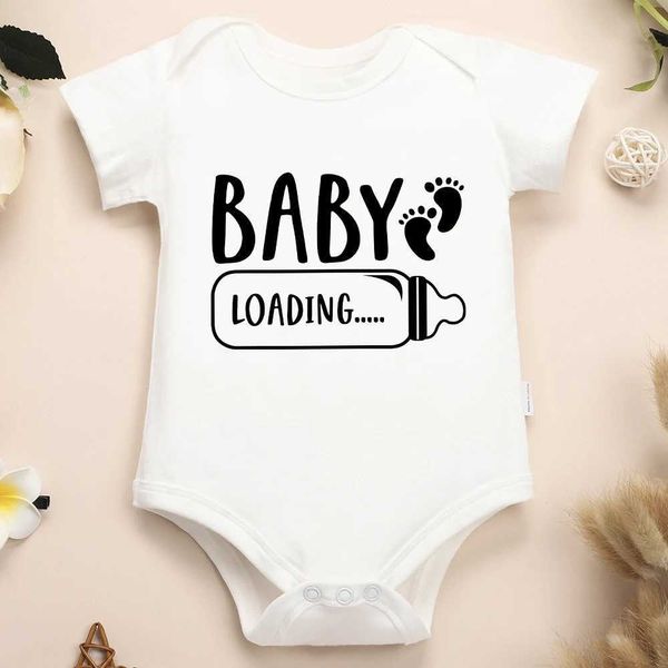 Baby loading... Pregnancy announces Onesie cotton exquisite gift for newborn clothing aesthetics popular cute baby jumpsuit W240812
