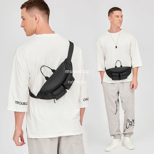 

New high quality crossbody bag male Japanese fashion brand shoulder bag chest bag sports waist pack casual ins fashion small bag female, Black