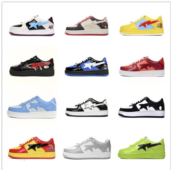 

New Casual Shoes Men Women Platform Sneakers Black Patent Blue Orange Green White Pastel Pink Red Yellow Mens Trainers Sport Scarpes With Box