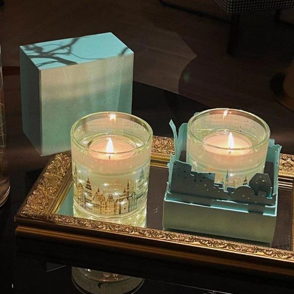 

Designer Blue Gift Box for Bedroom, Living Room, Indoor Atmosphere Candle, Proposal Romantic Candle Radiant Night Limited Aromatherapy