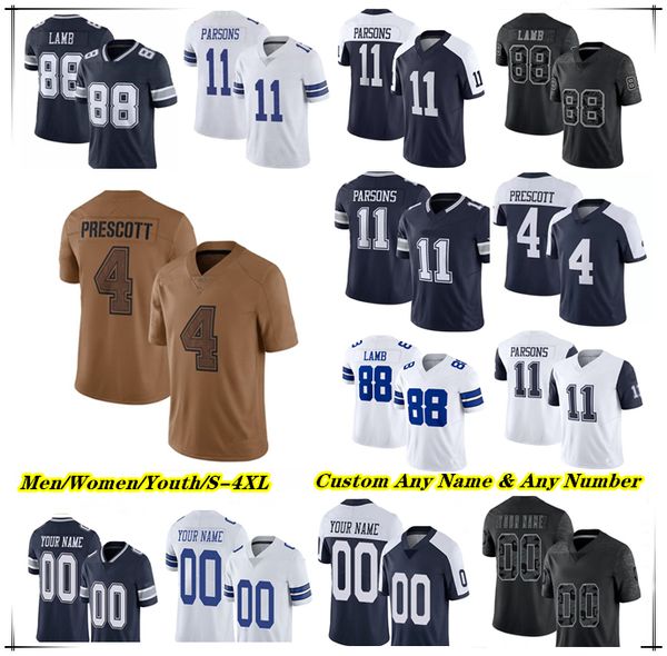 

Dak Prescott CeeDee Lamb Football Jersey Micah Parsons Ezekiel Elliott Jake Ferguson Brandin Cooks Tyler Guyton Rico Dowdle Trevon Diggs Emmitt Smith Damone Clark, Men white
