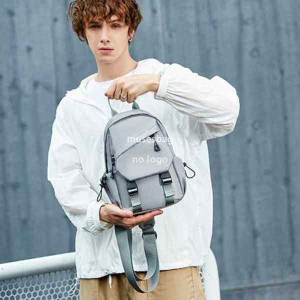

Chest bag men's backpack single shoulder crossbody bag men's and women's day fashion brand niche leisure sports boys satchel bag, Grey
