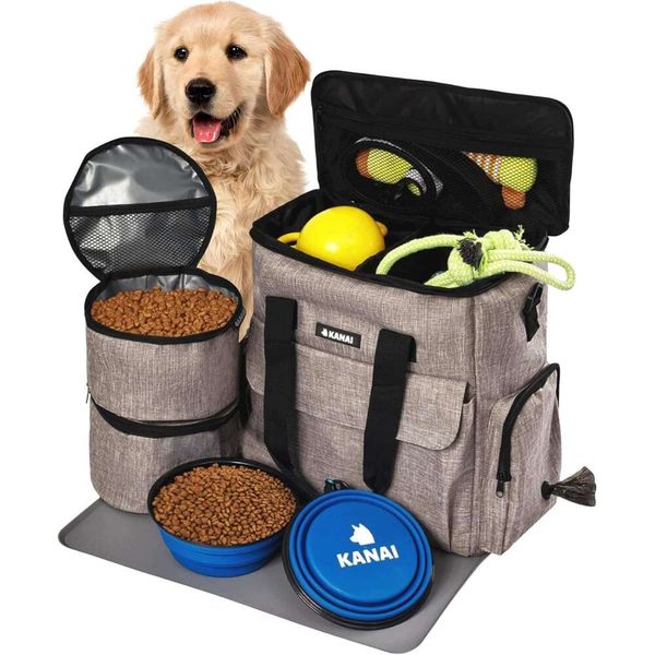 

Food Storage Containers, Silicone Mat, Large Collapsible Bowls Aire Approved Accessories Organizer Poop Bag Dispenser | Dog Stuff & Pet Supplies Travel, Multi
