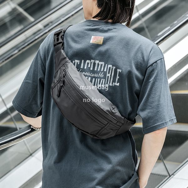 

Wholesale crossbody bag men's fashion trend casual shoulder bag multi-functional sports chest bag lightweight all-match backpack men's bag, Black