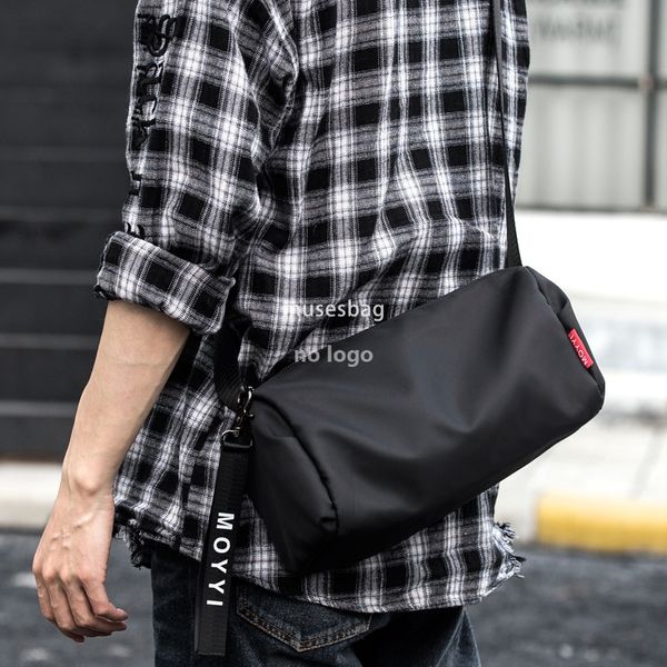 

Spot wholesale single shoulder crossbody bag male Korean version postman small hanging bag hip hop simple fashion brand diagonal backpack foreign trade, Black