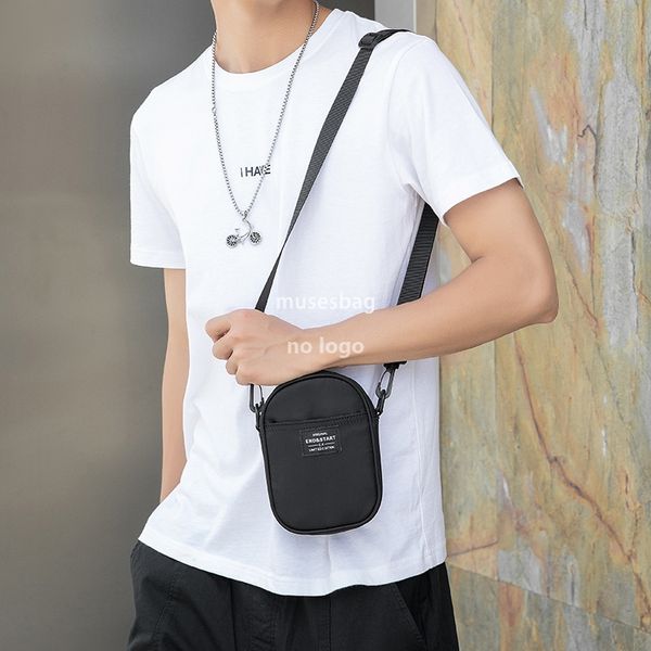 

Men's sports fitness bag ins single shoulder crossbody bag Fashion brand men's backpack small drum bag single shoulder bag span bag, Black
