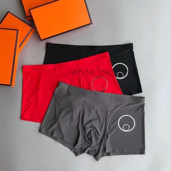 

Men Underpants Designer Boxers Shorts brand men's ultra-thin quick drying square corner underwear with ice silk breathable and seamless summer flat corner pants, Black+red+grey model 4
