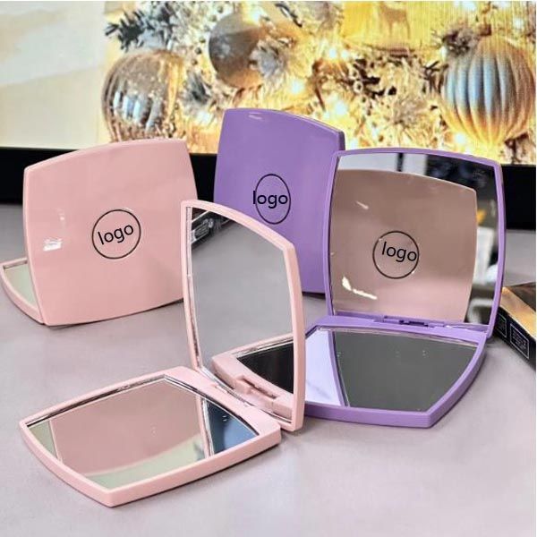 

Designer's Classic Folding Women's Pink Purple Portable Mirror Travel Makeup Tool
