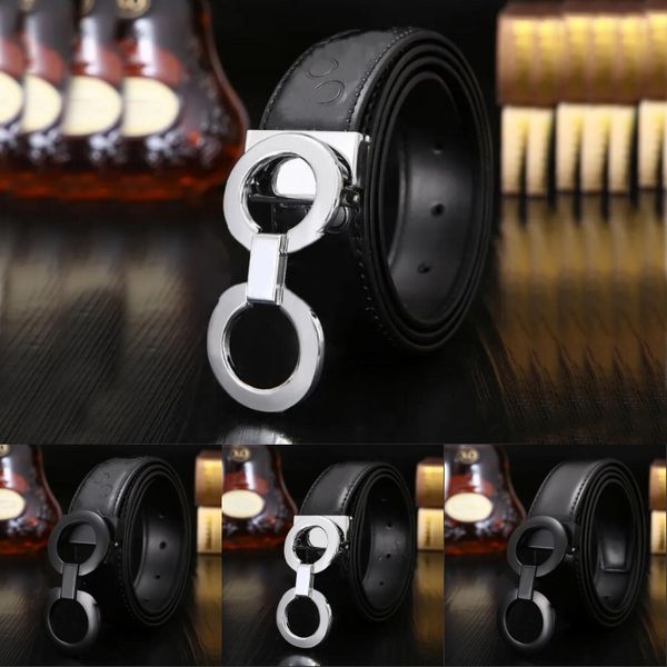 

Casual mens leather belts for women designer ceinture e adjustable smooth buckle womens belt black fashion ornament simple waistband, Silver