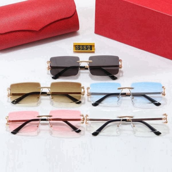 

Luxury sunglasses for women men's classic designer glasses everyday clear eyeglasses with gentle metal frame lenses letter full frame beach sunglasses with box 3982