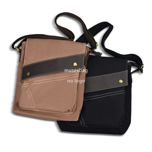 

Vintage single shoulder crossbody canvas bag casual clamshell bag Fashion trend commuter bag all matching texture bag, Black