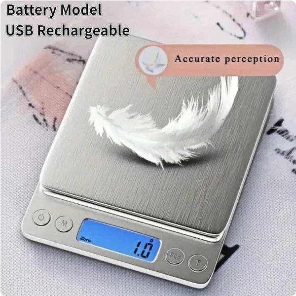 High precision jewelry scale Mini electronic pocket weighing portable household kitchen scale 0.1/3000g food weighing precisionM240815