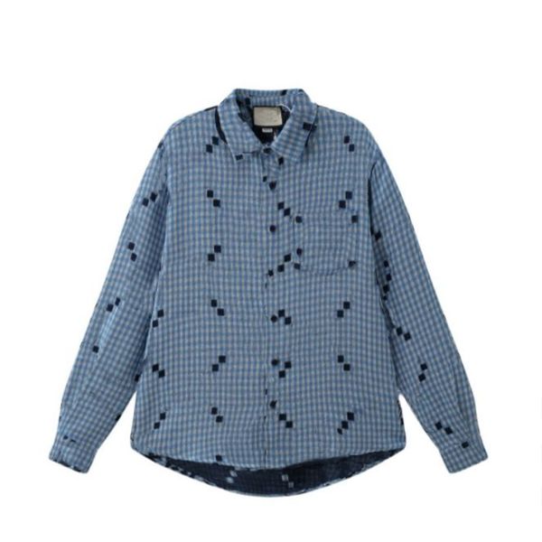

Mens Casual Shirts Designers Clothing Apparel Long Sleeve Shirt Blouse Fshion Jacquard Embroidery S M  XL, Blue