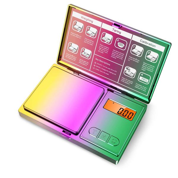 Digital Pocket Scale200g Stylish Rainbow Small Scale Mini Jewelry Scales with LCD Backlit for Gold Jewelry Food Coffee HerbsM240815