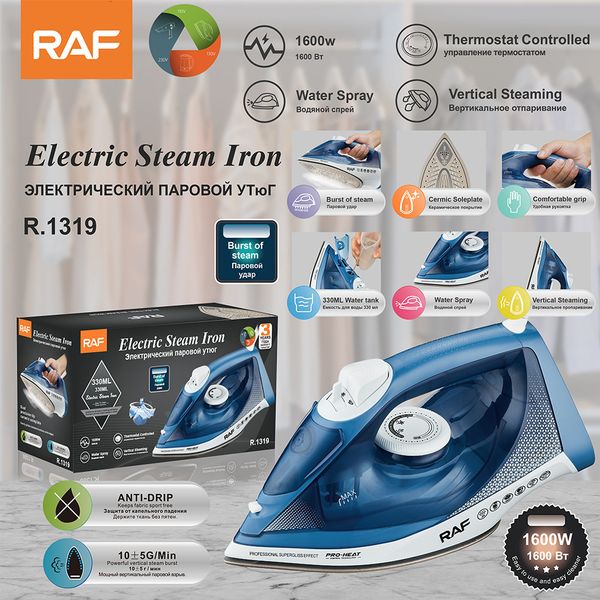 

Standard portable handheld steam electric iron for household use, with a super high power 1400W ceramic bottom plate for ironing clothes