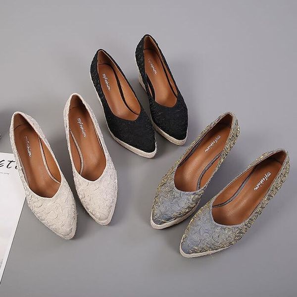 

Yangqi Baotou women's high heels niche design wedge platform women shoes summer hemp rope straw fashion canvas shoes trend pressure Hua Hudie sandals wholesale, Black