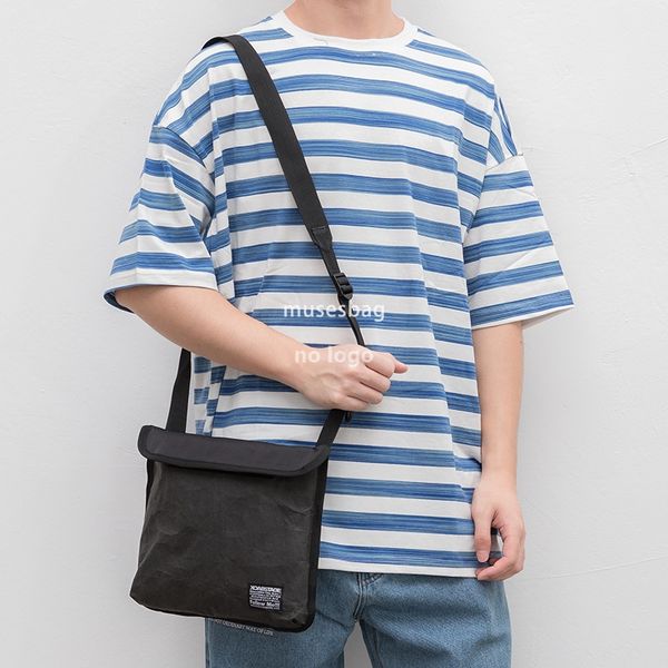 

Fashion brand personality shoulder bag Male fashion envelope bag casual crossbody bag simple trend kraft paper crossbody bag messenger bag, Khaki