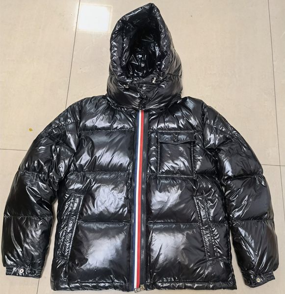 

Men Black Short Down Jacket Designer Puffer Snap-off Hood Parka Coat Winter Warm outerwear, Red
