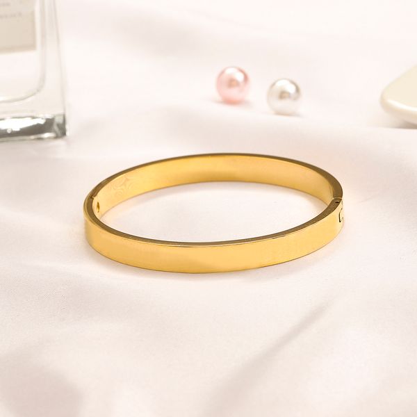 

Top Sell Bracelets Women Bangle Designer Jewelry Gold Plated Stainless steel Wedding Lovers Gift Bangles Wholesale