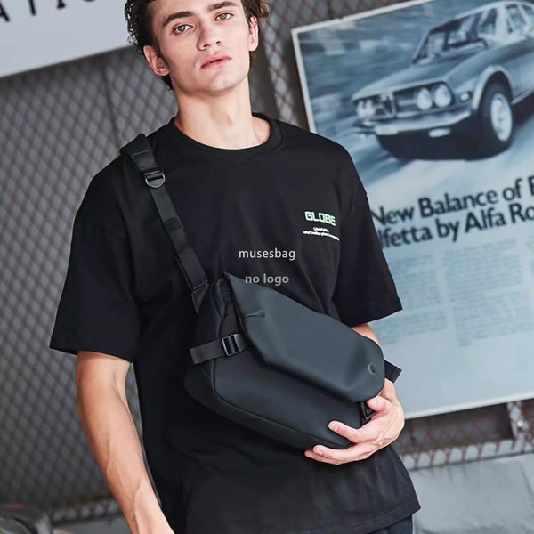 

New men's simple crossbody bag large capacity waterproof messenger bag all stylish shoulder bag daily leisure bag, Black