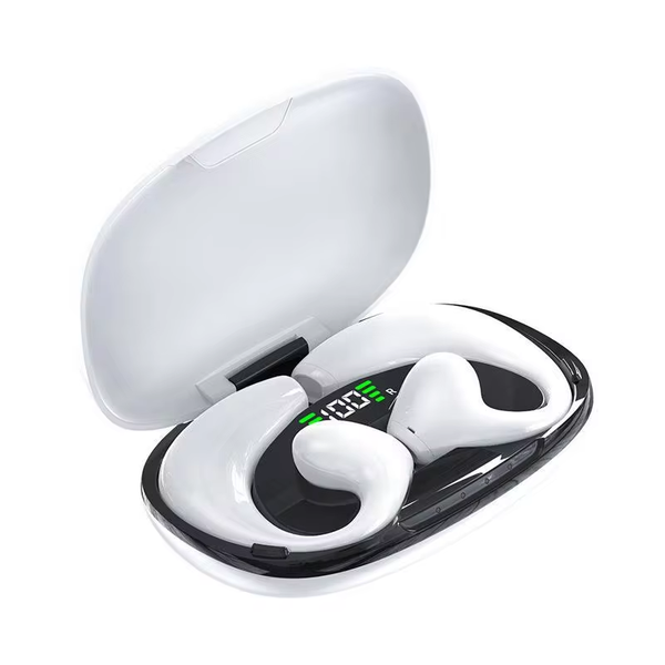 JR02 Bone Conduction Wireless Bluetooth Earphones No In Ear Digital Display Painless Wearing Hanging Ear Sports Earphones