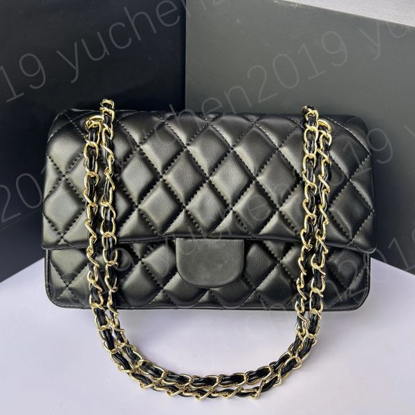 

Designer Bags Shoulder Chain Bag Clutch Flap Totes Bags Wallet Check Velour Thread Purse Double Letters Solid Hasp Waist Square Stripes Women Fashion Bags, Black gold chain