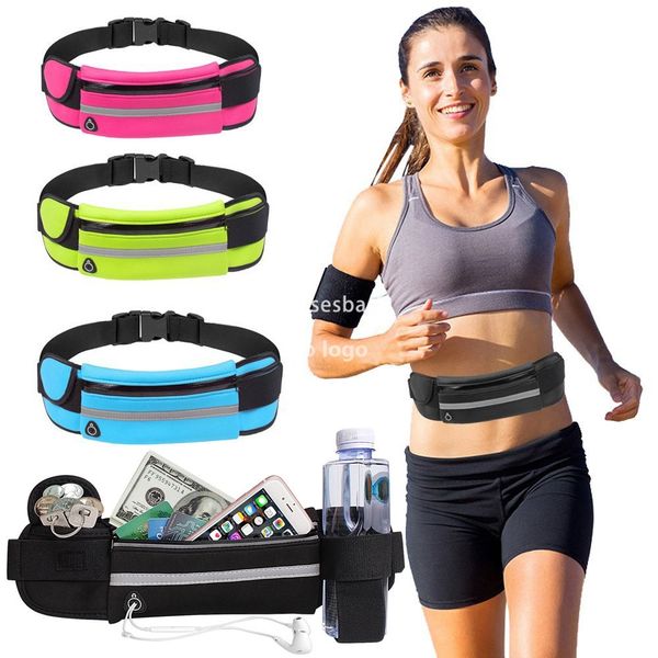 

Hot selling explosive mobile phone Fanny pack outdoor sports running fitness mobile phone with bag can be loaded kettle men and women, Black