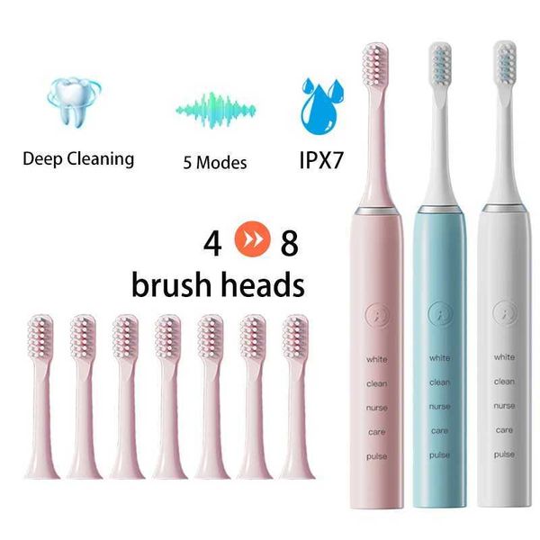Sonic Electric Toothbrush Rechargeable Tooth Brushes Adult Timer Washable New Ultrasonic Electronic Whitening Cleaning TeethM240816
