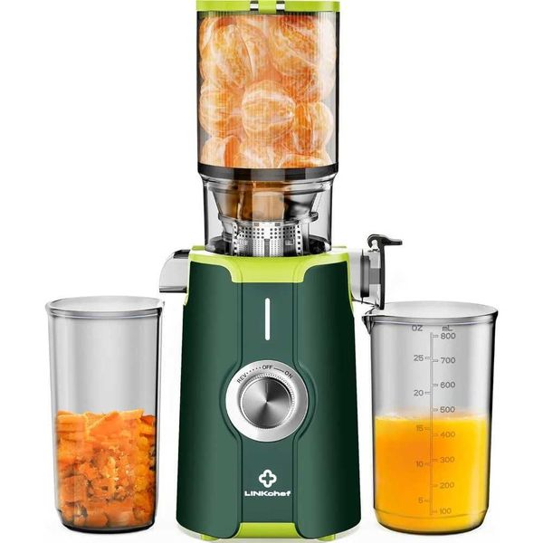 Slow Juicer Machines with No-Prep 4.35Feed Chute Fit Whole Fruits Vegetables Juicer Machines Easy to Clean 42oz Capacity CL24815