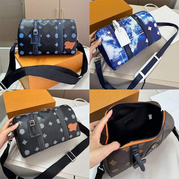 

New Pillow Fashion Designer Shoulder Bag Leather Denim 45678218 Crossbody Brown Ral Handbag Small Duffel Women's And Men's Travel Bag, Gold