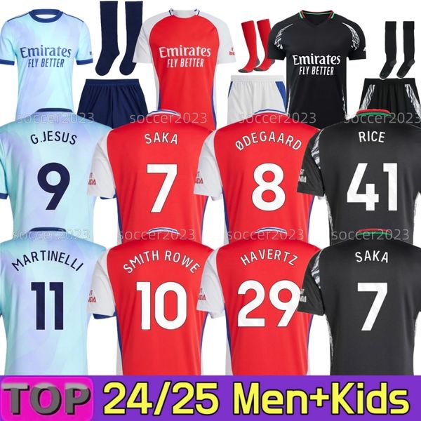 

G.JESUS SAKA HAVERTZ RICE soccer jerseys 24/25 CALAFIORI pre match ODEGAARD MARTINELLI NKETIAH 2024 2025 Arsenall football kits shirt Men Kids Kits, 24 25 home aldult