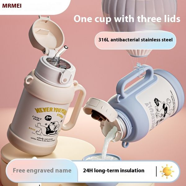 

Stylish Kids' Insulating Water Jug - 316 Food Safe Stainless Steel, Ideal for School Use with Integrated Straw Feature