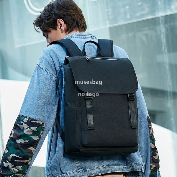 

Japanese trend backpack men's leisure travel travel backpack Light college student schoolbag men's computer bag, Black