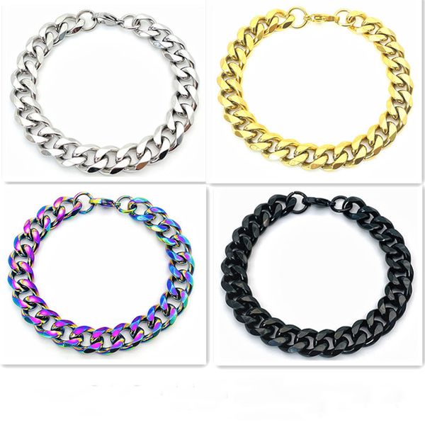 

bracelet bracelet designer gold bracelet Electroplating 18k gold bracelet for women non-fading Cuban chain for men couple black jewelry bracelets braclet