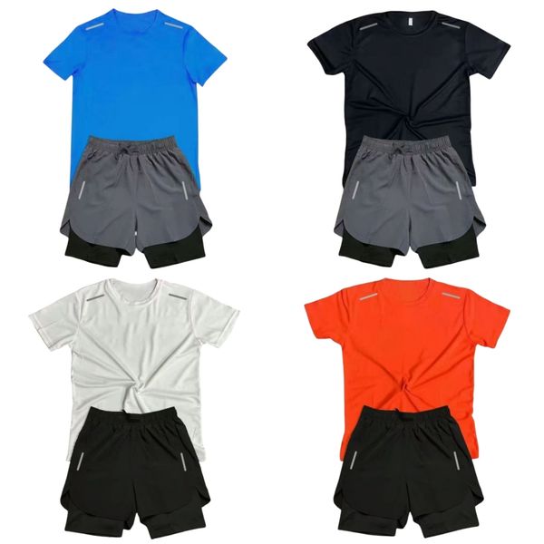 

Mens tech set tracksuits shirts shorts sports two-piece suits summer women running fitness suit quick drying soccer jersey gym sportswear basketball t-shirts jogger, T-shirt 027