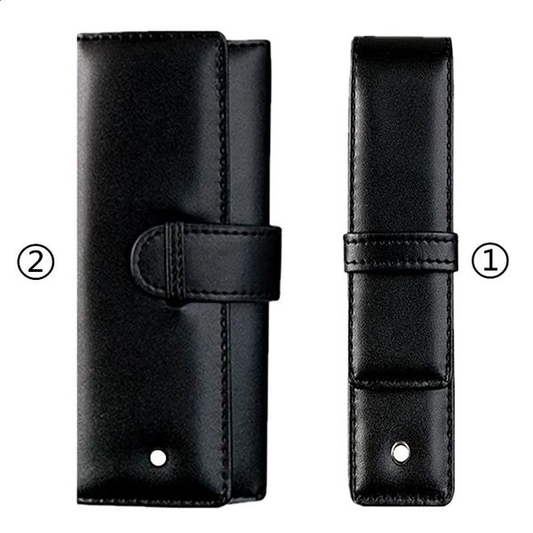 

wholesale y black leather box MB pen holder pencil case High quality office stationery accessories Portable as a gift 240817