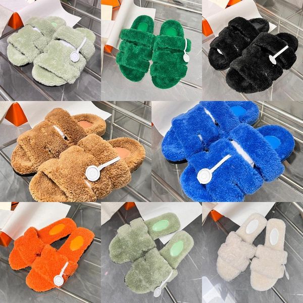 

Designer fur slides Slippers Men Women Wool Slides Skin Chypres Slipper Soft Furry Sandals Winter Letters Warm Comfortable Fuzzy Girl Flip Flop Oran Slipper, Color#2