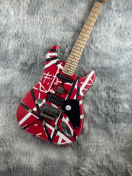

Guitar Electric Guitar Relic Pizza Floyd Rose Vibrato Bridge, Red Frank 5150, white and Black Light, Edward Eddie Van Halen, nvio Gladys