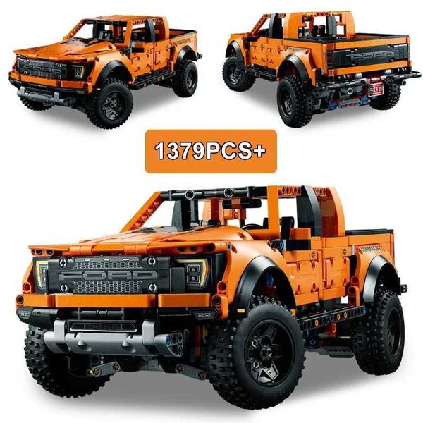 

1379Pcs Technical 42126 Ford Raptors F-150 Pickup Truck Sports Car Building Block Racing Vehicle Model Bricks Toys for Kids GiftM240819, Multicolor