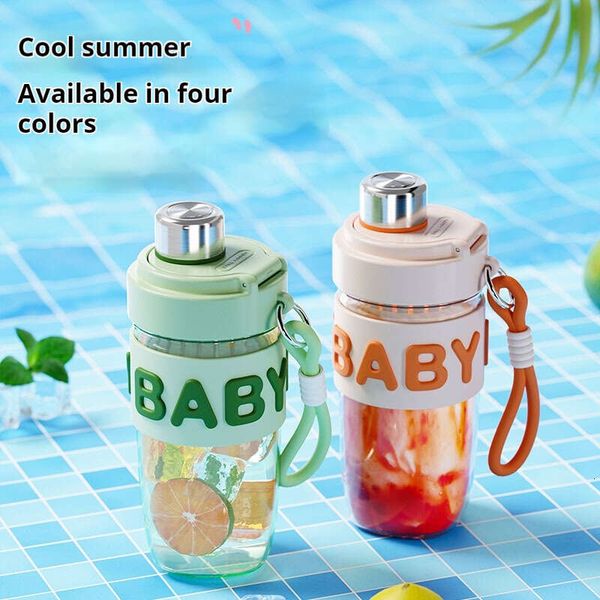 

tritan plastic large capacity coffee high aesthetic value student water cup, portable wer tea cup, Beige