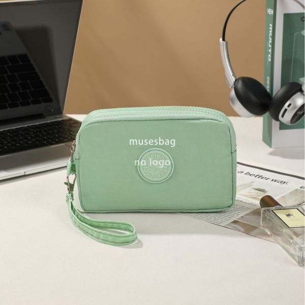 

Trend simple atmosphere foreign trade phone bag cross-border simple middle-aged mother zipper purse nylon mobile phone bag wholesale, Blue