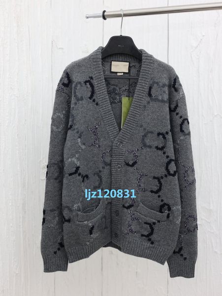 2024 SS Early Autumn Designer's New Gradient Color Knitted Sweater Men's Wool Cardigan Cashmere Coat Women's Wool Yarn Couple Coat Woolen Sweater S-XL