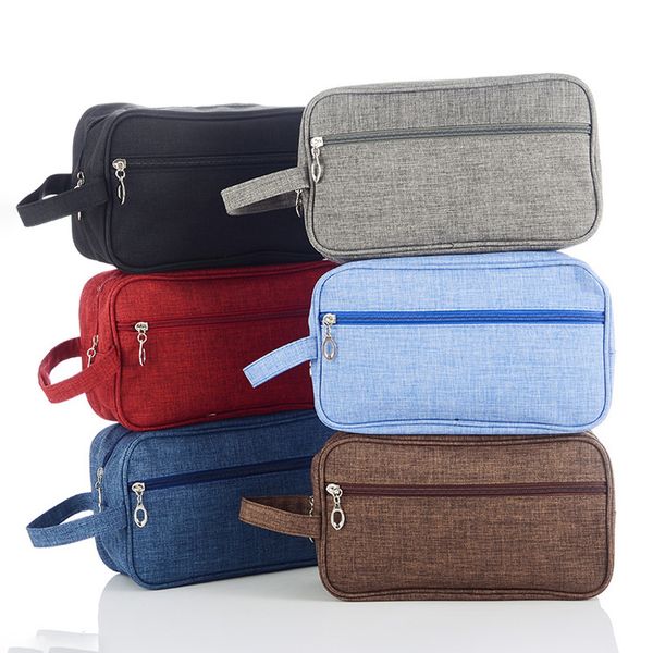 

Makeup bag Outdoor large capacity storage bag Handbag Portable men's travel grooming and makeup, Frosted navy blue