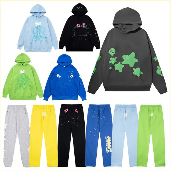 

5A hoodie Mens Web Hoodie for men Sweatshirts Hoody Women polo grid five cobweb pink Hoodies Hip Hop Tracksuit Puff Print Pullover net pants suit Trousers, White