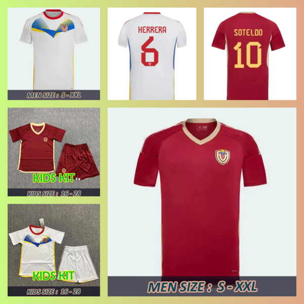 

24-25venezuela Football Jersey Kids Kit 2024 2025National Team Football Shirt Men Home Red Away White CamisetasCCORDOVA SOTELDO RINCON BELLO SOSA RONDON, Yellow