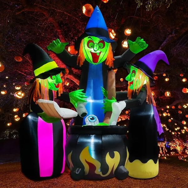 

Halloween Ghost Iatable 6ft3 LED Lights Witch Yard Lawn Decor Blowup