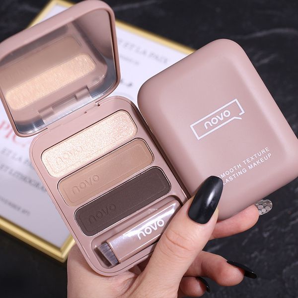 

Professional Artist Grade NOVO Tri-Color Eyebrow Powder - Durable, Seamless Application, Mixed color